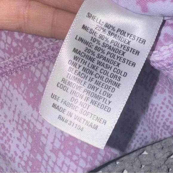 Zelos Purple White Snake Print Medium Impact Cross-back Sports Bra - Picture 3 of 7